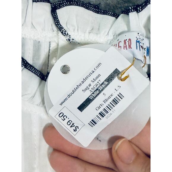 NWT Sugar Moon Size 5 Girl Ruffle Collar White‎ Blouse Top Long Sleeve Formal - Picture 3 of 4